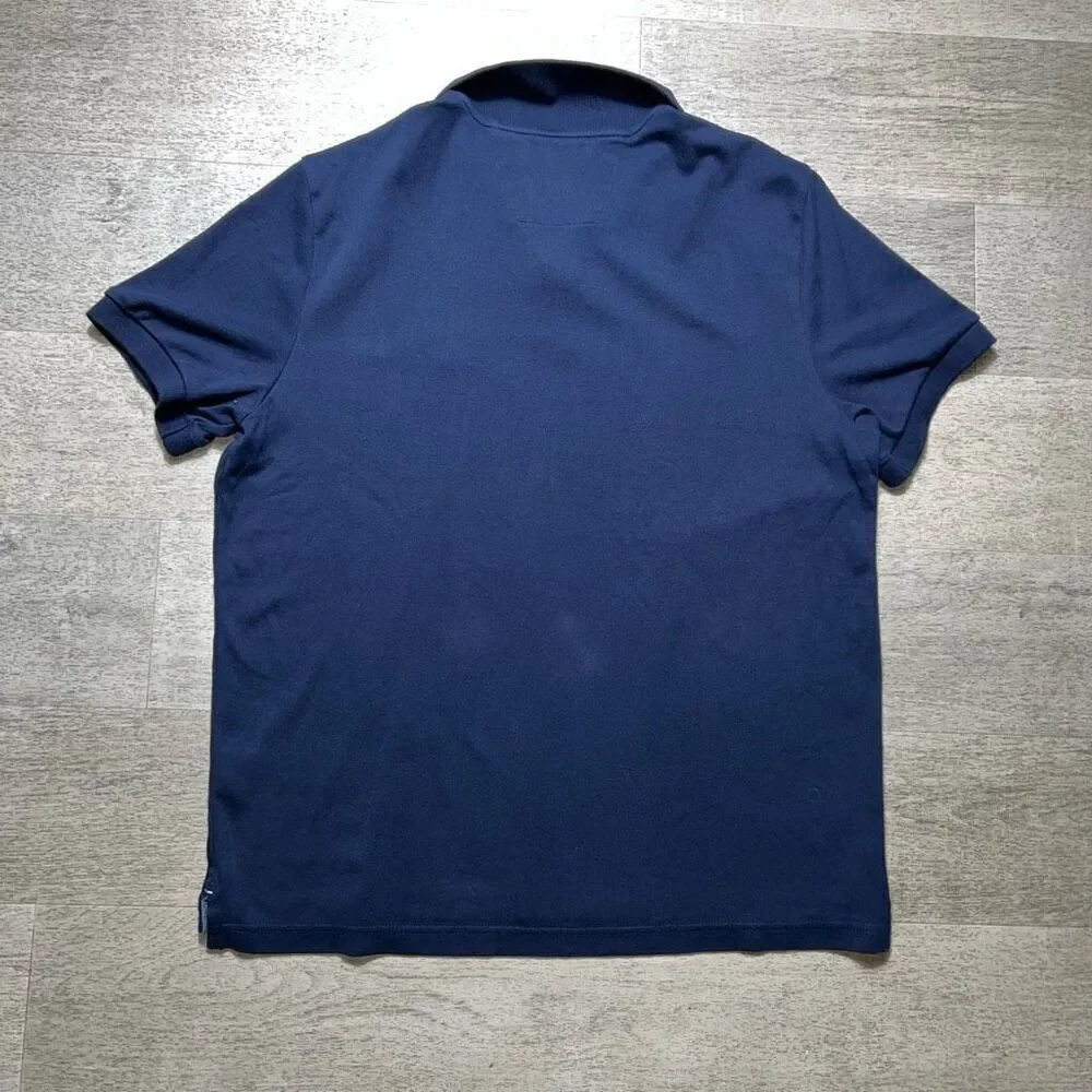 Nautica Navy Blue Short Sleeve Slim Fit Deck Polo Men’s Large